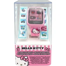 Kids Licensing Montre interactive Hello Kitty & Friends HK50129 - Montre enfant multifonctions avec jeux, appareil photo, podomètre et charge USB