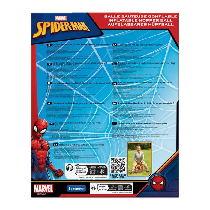 Lexibook Balle sautoir Spider-Man 45 cm avec effets lumineux