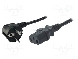 LOGILINK Câble d'alimentation H05VV-F 3m CEE 7/7 mâle angulaire vers IEC C13 femelle
