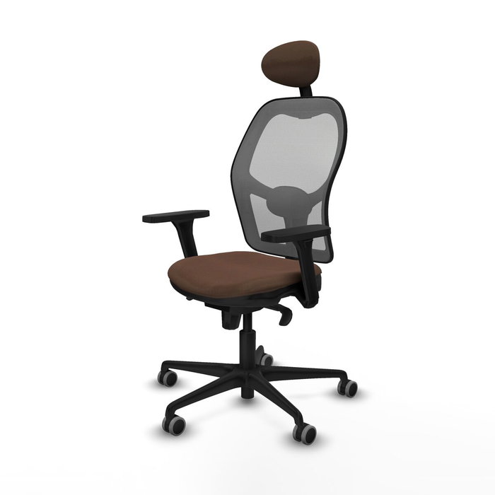 Piqueras y Crespo 3D036G1 Chaise de Bureau avec Appui-tête Gris Brun foncé Piqueras y Crespo 3D036G1 Chaise de Bureau avec Appui-tête Gris Brun foncé