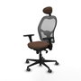 Piqueras y Crespo 3D036G1 Chaise de Bureau avec Appui-tête Gris Brun foncé