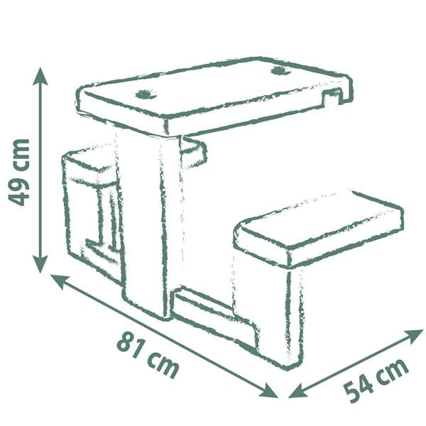 S.Life Table de Pique-nique avec 2 Bancs, Jeu d'Extérieur pour Enfants à partir de 18 mois