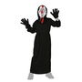 Disfraz - Costume d'Assassin de Film d'Halloween pour Garçon, Taille Enfant 10-12 Ans, Noir, Composition: Tunique avec Capuche, Masque et Gants