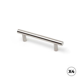 Rei 891h - Poignée de meuble type anse, acier inoxydable, finition nickel satiné, 96 mm, blister 4 pièces
