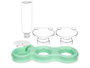 Mascow Mangeoire Double avec Abreuvoir 38x23x16 cm Plastique Gris/Rosa/Verte 500 ml (Set de 12)