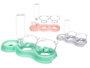 Mascow Mangeoire Double avec Abreuvoir 38x23x16 cm Plastique Gris/Rosa/Verte 500 ml (Set de 12)
