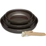 Arthur Martin Set de 3 poêles 20-24-28 cm avec poignée amovible, compatible induction