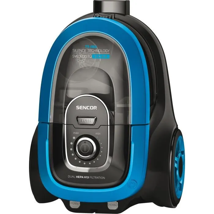 Sencor SVC-1035TQ Aspirateur traineau sans sac - Noir / Bleu Sencor SVC-1035TQ Aspirateur traineau sans sac - Noir / Bleu