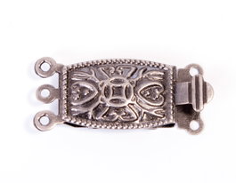 Innspiro Lot de 2 fermoirs métalliques rectangulaires argent vieilli 24x10mm