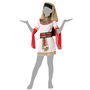 Déguisement de pharaon égyptien pour fille 5-6 ans, ensemble 4 pièces (toge blanche, collier, ceinture, coiffe) en polyester doré et rouge