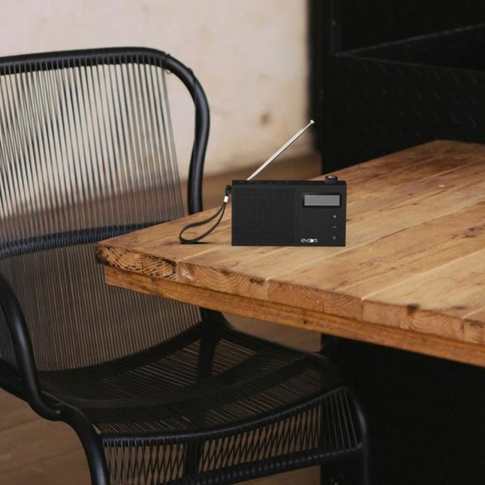 Evoom Radio-réveil EGY Noir avec FM et DAB+
