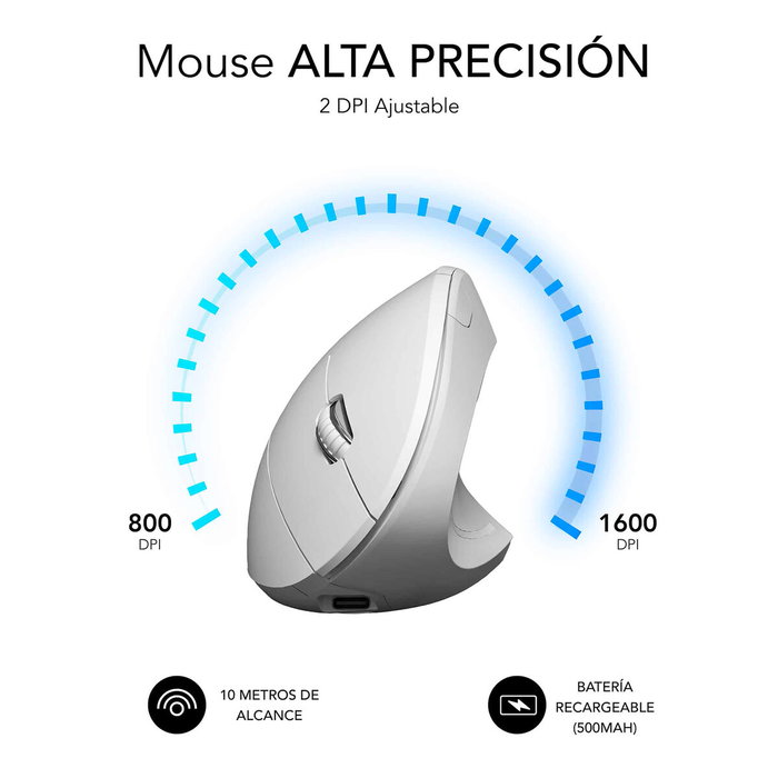 Souris Subblim SUBMO-EDGVW02 Blanc 1600 dpi
