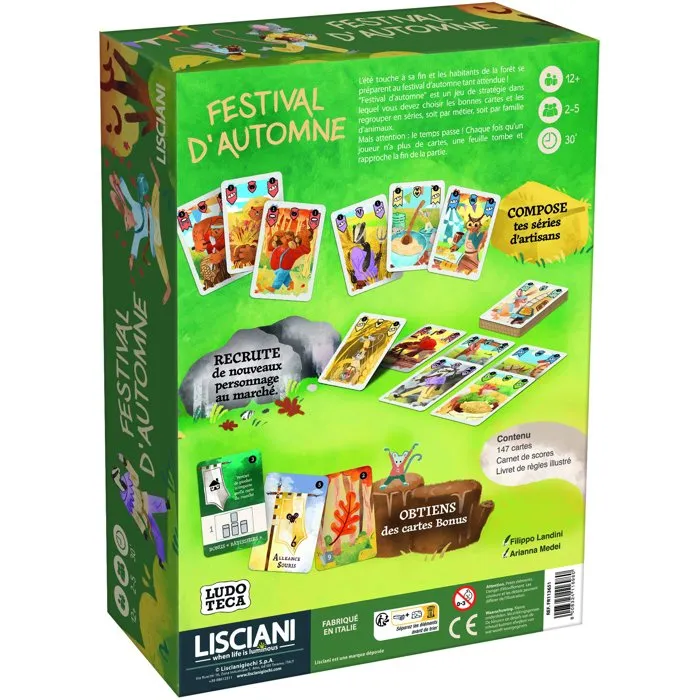 Lisciani Giochi Clash d'Automne - Jeu de cartes stratégique - Univers forestier