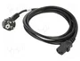 Lanberg Câble d'alimentation Schuko CEE 7/7 vers IEC C13, 3m, Noir