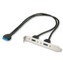 Lindy Adaptateur pour slot USB 3.0 - 2 ports USB 3.0 Type A sur équerre avec câble de 50 cm pour connecteur IDC-20