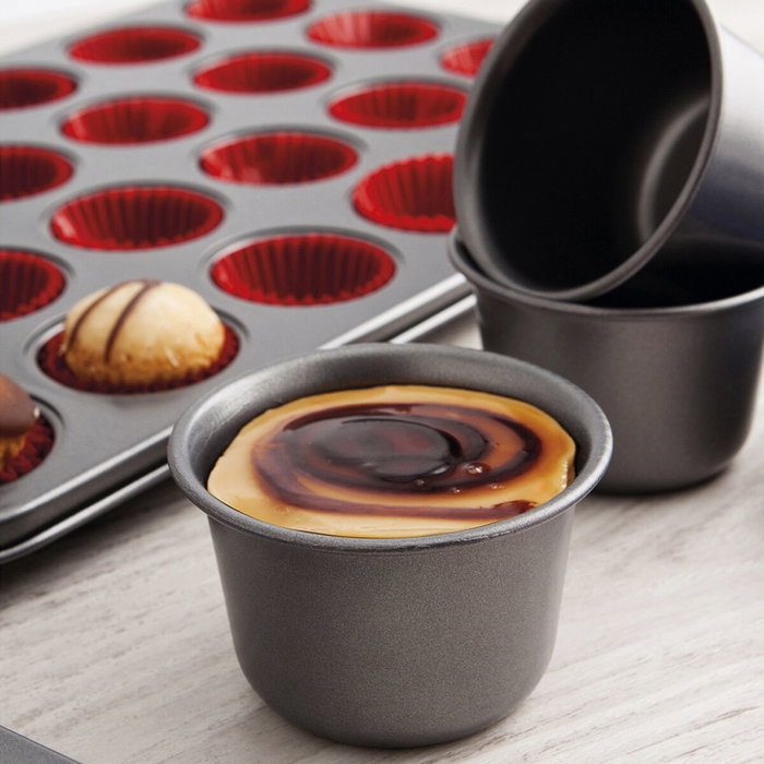 Quid Moule à flan Sweet Grey Noir Métal 9,5 cm (24 Unités) Quid Moule à flan Sweet Grey Noir Métal 9,5 cm (24 Unités)