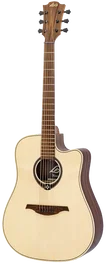 LAG Tramontane 218 A/E Guitare électro-acoustique Dreadnought Cutaway Table massive épicéa Engelmann Palissandre - Naturelle