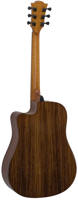 LAG Tramontane 218 A/E Guitare électro-acoustique Dreadnought Cutaway Table massive épicéa Engelmann Palissandre - Naturelle