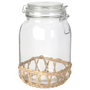 Home Deco Factory Bocal en verre et rotin 1,5 L