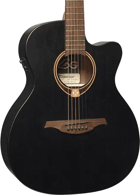 LAG Tramontane 70 Guitare Acoustique Auditorium Table Épicéa Massif Dos et Éclisses Acajou Noir Satiné LAG Tramontane 70 Guitare Acoustique Auditorium Table Épicéa Massif Dos et Éclisses Acajou Noir Satiné