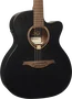 LAG Tramontane 70 Guitare Acoustique Auditorium Table Épicéa Massif Dos et Éclisses Acajou Noir Satiné