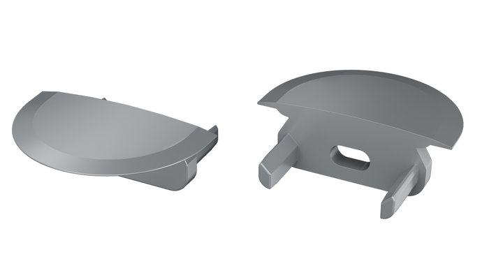 KIMERA-SELDE Profilé aluminium anodisé argent avec diffuseur opale et embouts, 2,02 m KIMERA-SELDE Profilé aluminium anodisé argent avec diffuseur opale et embouts, 2,02 m