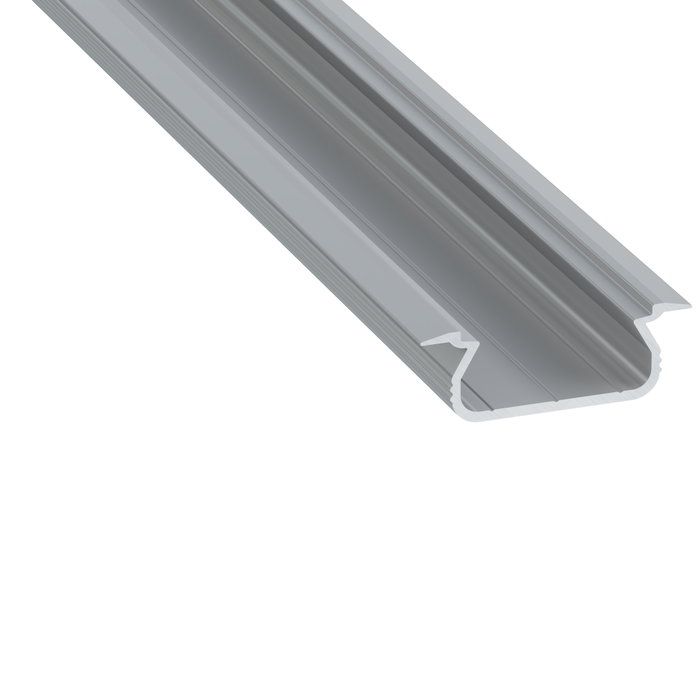 KIMERA-SELDE Profilé aluminium anodisé argent avec diffuseur opale et embouts, 2,02 m KIMERA-SELDE Profilé aluminium anodisé argent avec diffuseur opale et embouts, 2,02 m