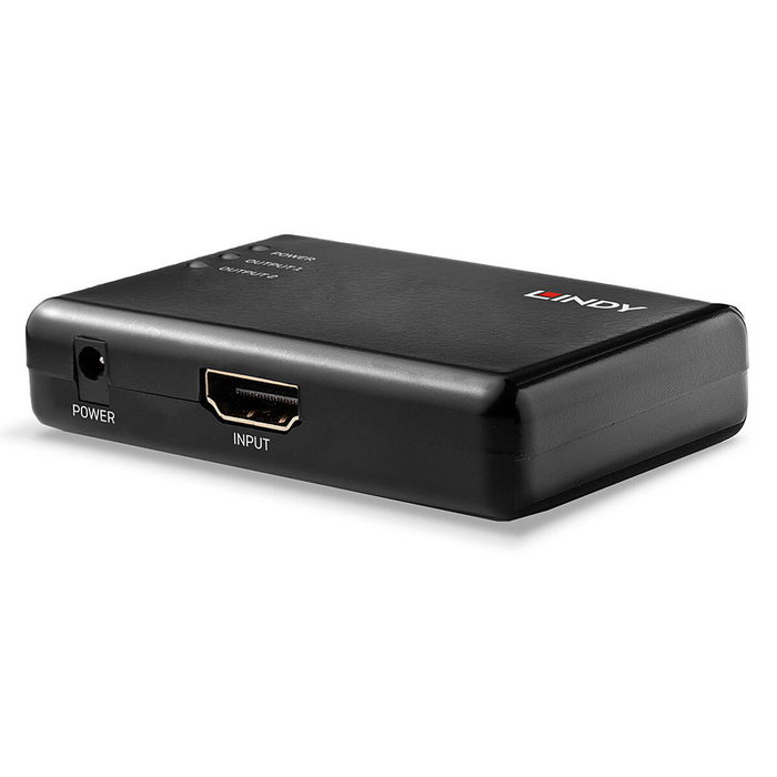 Lindy Splitter HDMI 10.2G 2 ports compact Noir