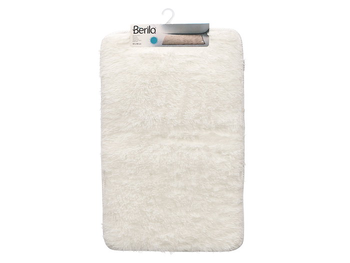 BERILO Tapis de bain à poils blanc 50x80cm