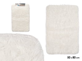 BERILO Tapis de bain à poils blanc 50x80cm