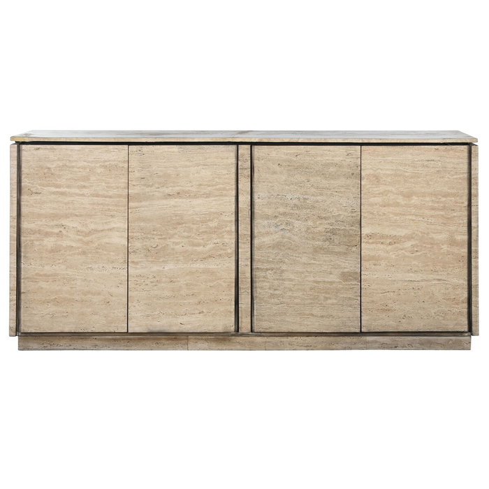 Home ESPRIT Buffet Naturel Bois et Marbre