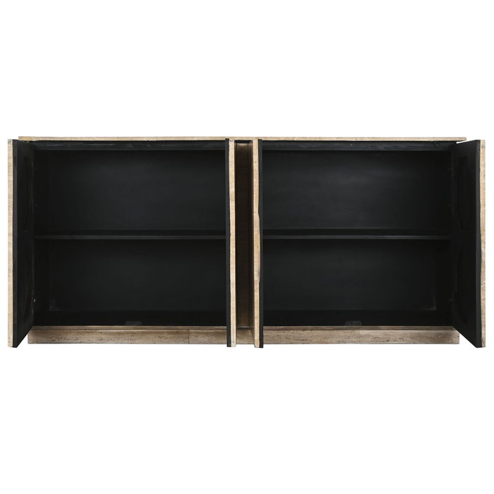 Home ESPRIT Buffet Naturel Bois et Marbre