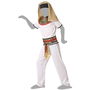Déguisement Enfant Pharaon Égyptien Blanc et Doré pour Garçon 7-9 Ans - Costume 5 Pièces (Toc, Collier, T-shirt, Pantalon, Ceinture) - Thème Histoire