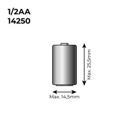 Saft LPT2-150 Pile au Lithium 3,6V 1200mAh Modèle 14250 (Ø14,5x25,5mm)