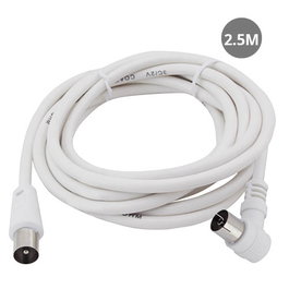 GSC Evolution Câble coaxial TV coudé 2,5m mâle-femelle Blanco