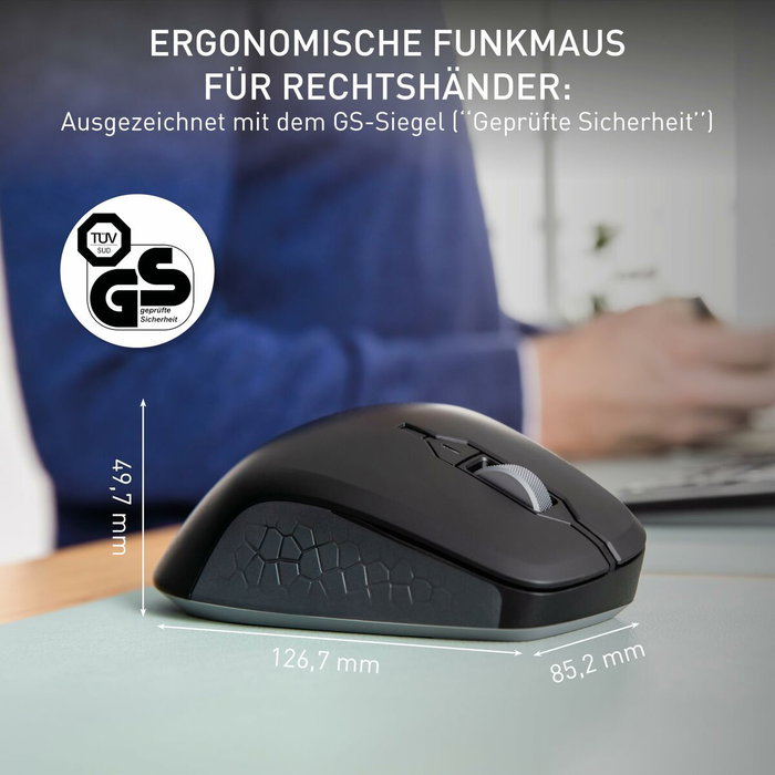 Cherry Stream Mouse Comfort - Souris ergonomique sans fil 4000 DPI Noir