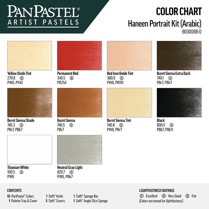 Panpastel Kit de 10 pastels pour portrait avec Haneen (Langue arabe)