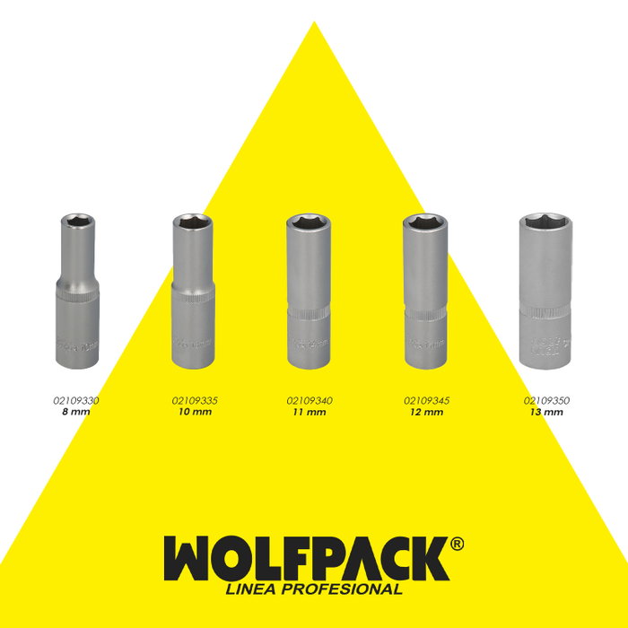 WOLFPACK LINEA PROFESIONAL Clé à douille hexagonale longue 11 mm 1/4 de pouce