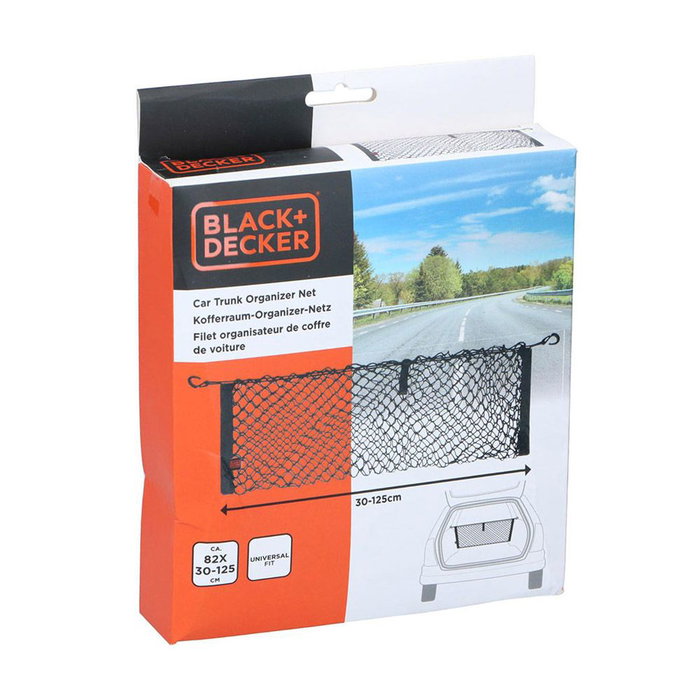 Black+Decker Filet Organisateur de Coffre Arrière Automobile Noir 30-125 x 82 cm Black+Decker Filet Organisateur de Coffre Arrière Automobile Noir 30-125 x 82 cm