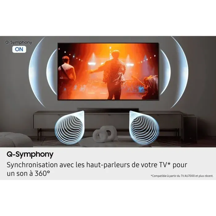 Samsung Barre de son HW-B66CF 3.1 canaux avec caisson de basse sans fil 6,5'', haut-parleur central, DTS Virtual:X, Bass Boost, mode Jeu et connexion HDMI ARC / Q-Symphony
