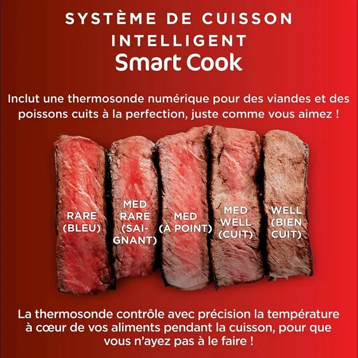 Ninja DG551EU Grill & Friteuse sans huile 6 programmes de cuisson 3,8L 1760W Cyclonic Air