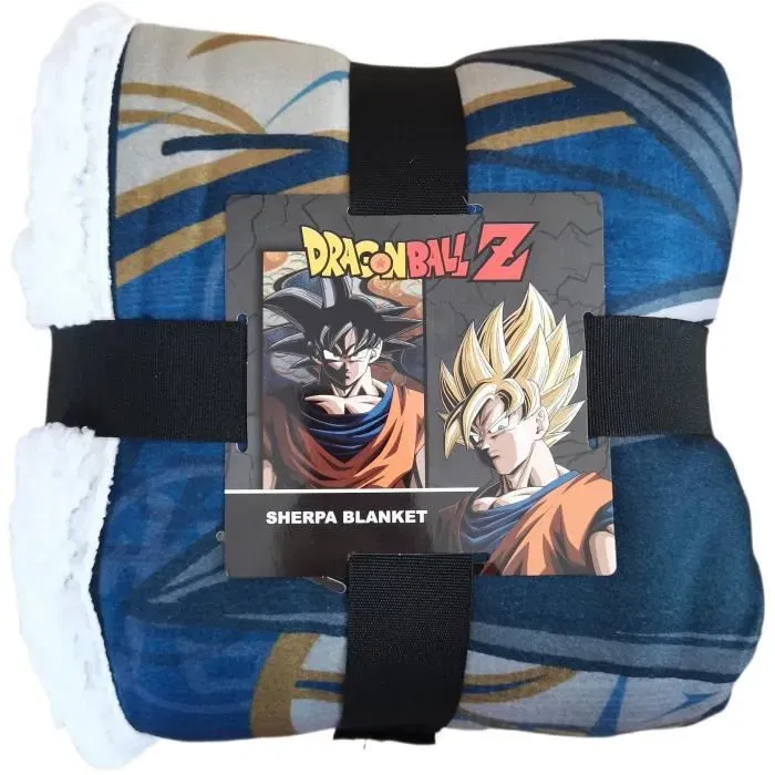 Dragon Ball Plaid Sherpa Dragon Ball Z - Goku 100 x 150 cm - Couverture polaire décorative