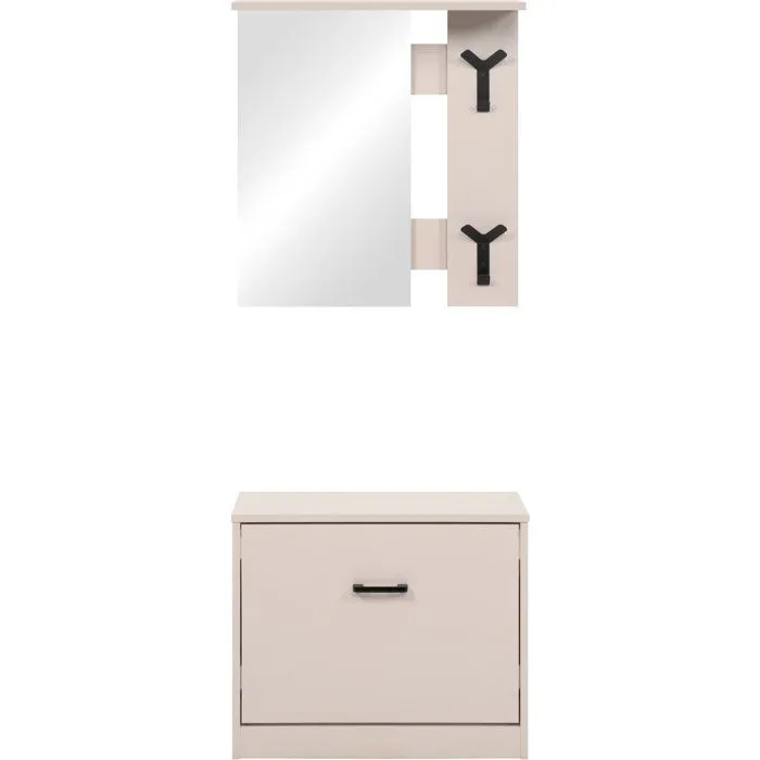 Vestiaire d'entrée Limone Décor sable - L65 x H180 x P25 cm