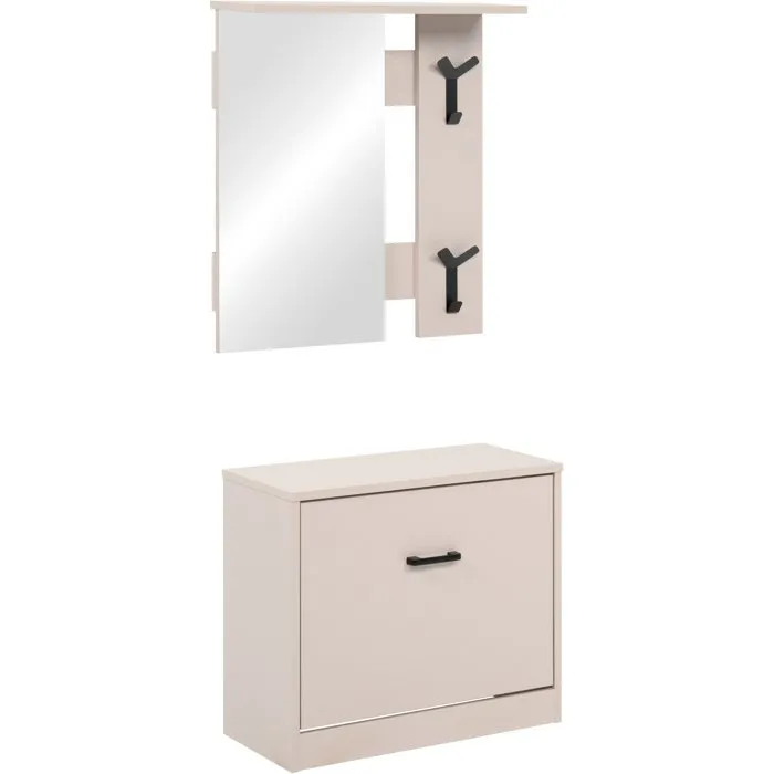 Vestiaire d'entrée Limone Décor sable - L65 x H180 x P25 cm