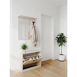 Vestiaire d'entrée Limone Décor sable - L65 x H180 x P25 cm