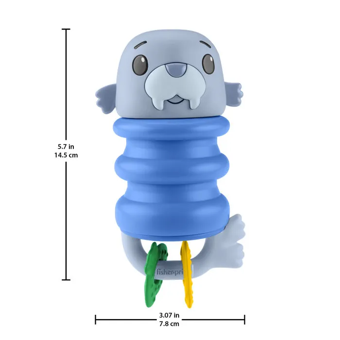 Fisher-Price - Hochets Amis de l'Océan - Jouet d'éveil avec différentes textures (tissus et silicones) - Pour bébé - Thème marin