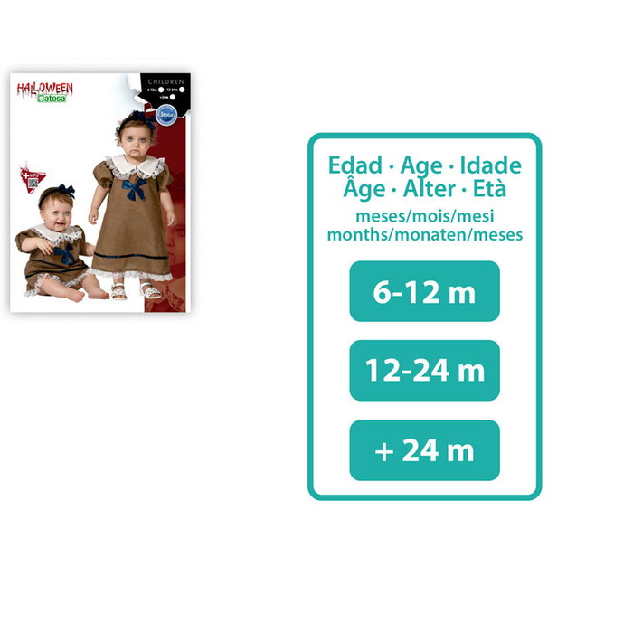 BigBuy Carnival Déguisement Poupée avec Robe Marron et Dentelle, 6-12 Mois