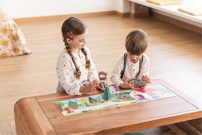 Diset Puzzle XXL Le Petit Chaperon Rouge - Puzzle de construction et livre d'histoire avec 30 pièces et marionnettes de doigt
