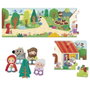 Diset Puzzle XXL Le Petit Chaperon Rouge - Puzzle de construction et livre d'histoire avec 30 pièces et marionnettes de doigt