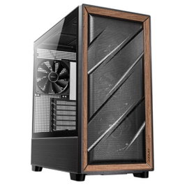 Antec Flux Boîtier Gaming Midi Tower Noir et Bois